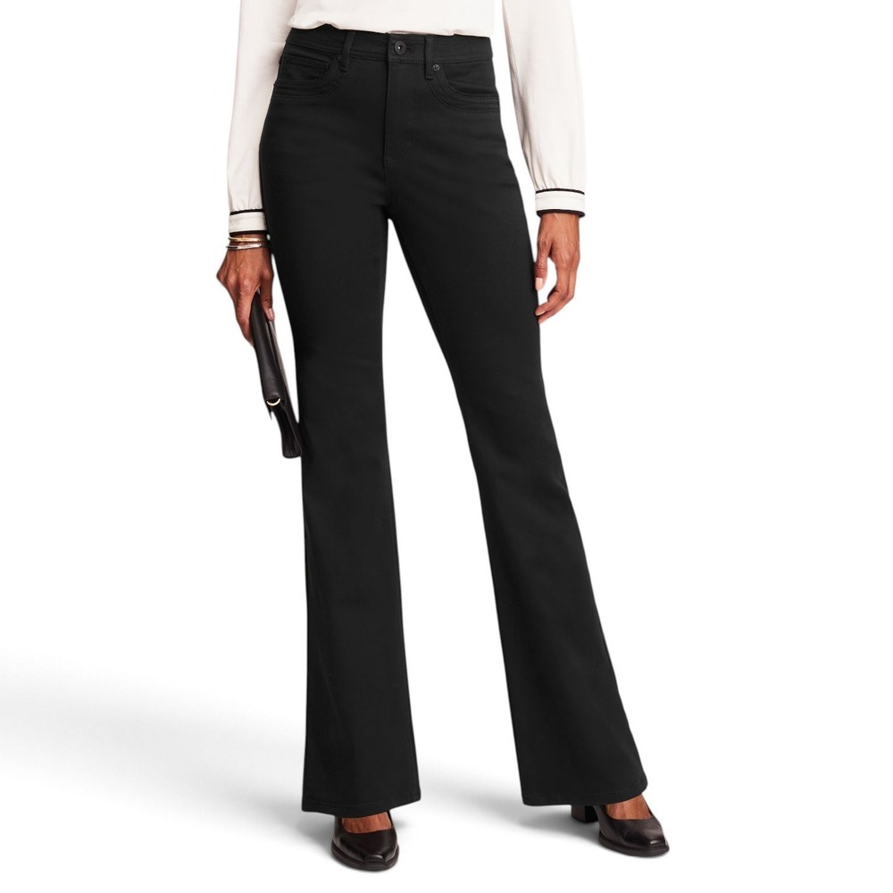 J. Jill High-Rise Curved-Pocket Flare Jeans Womens 4 Black High Rise Stretch NEW